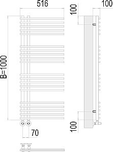 Полотенцесушитель водяной Terminus Астра П20 70х1000 купить в интернет-магазине сантехники Sanbest