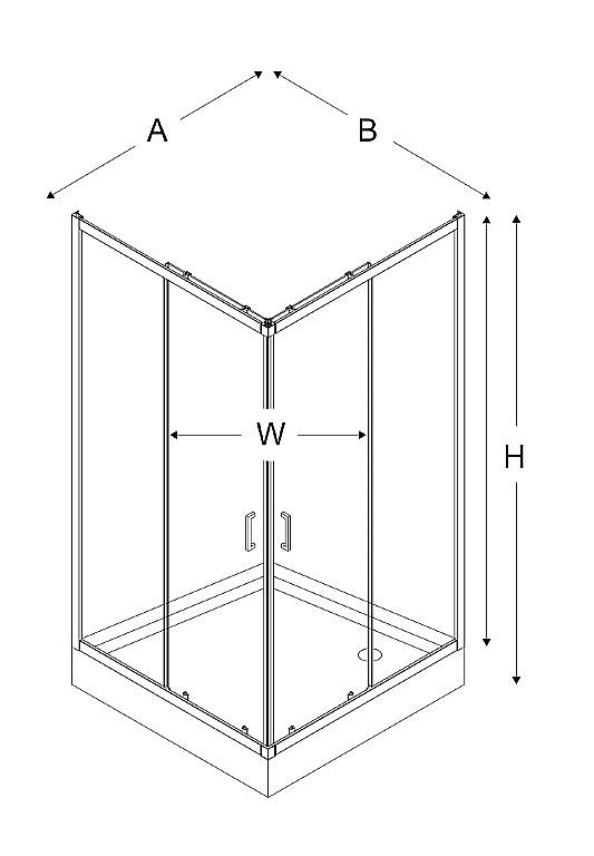 Душевой уголок с поддоном NEW TRENDY SUVIA ZS-0004 90 x90 стекло прозрачное/профиль хром купить в интернет-магазине Sanbest