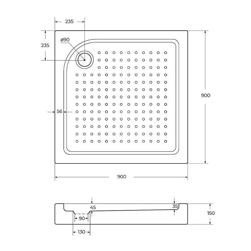 Душевой поддон BelBagno TRAY-BB-A-90-15-W 90х90 белый купить в интернет-магазине Sanbest