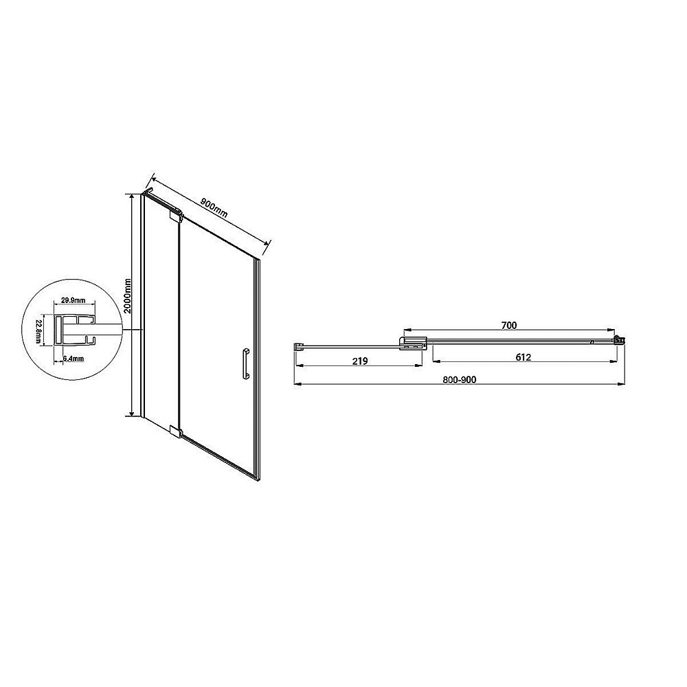 Душевая дверь Vincea EXTRA VDP-1E 80/90 черный/тонированное купить в интернет-магазине Sanbest