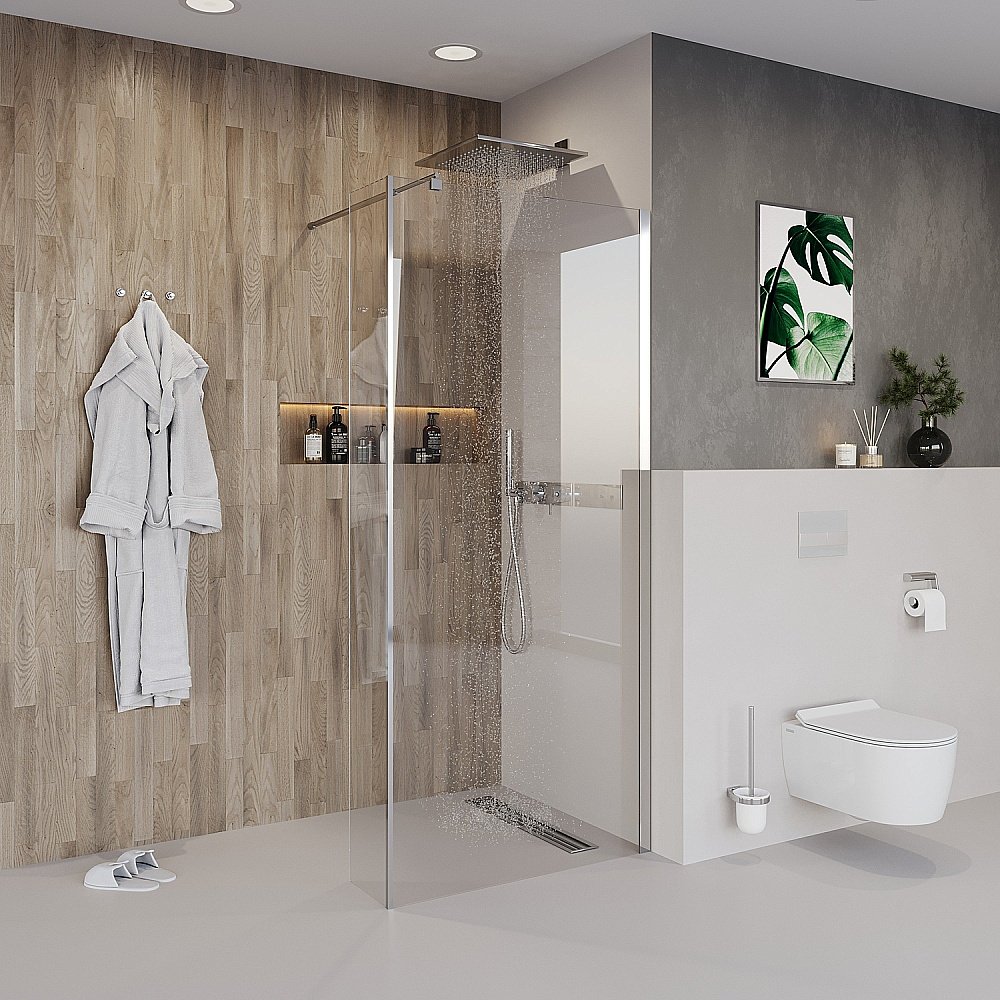 Душевое ограждение Niagara NG-664-11, универсальное, прозрачное, 110x195 см купить в интернет-магазине Sanbest