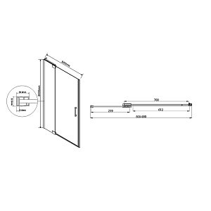 Душевая дверь Vincea EXTRA VDP-1E 80/90 черный/тонированное купить в интернет-магазине Sanbest