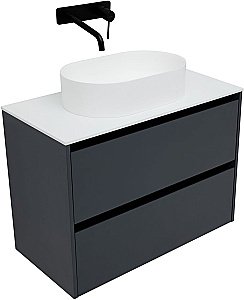 Тумба с раковиной Allen Brau Activity 90 1.34005.AM антрацит матовый/черный брашированный для ванной в интернет-магазине Sanbest