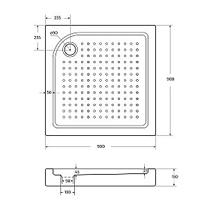 Душевой поддон BelBagno TRAY-BB-A-90-15-W 90х90 белый купить в интернет-магазине Sanbest