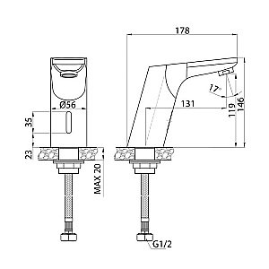Смеситель для раковины Iddis Pulse PULSBS0i86 купить в интернет-магазине сантехники Sanbest
