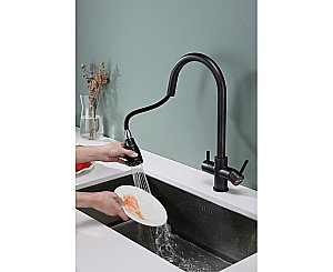 Смеситель для кухни Paulmark Lange La214212-BLM черный  купить в интернет-магазине сантехники Sanbest