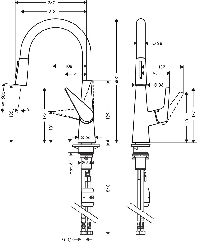 Смеситель для кухни Hansgrohe Talis S 200 72813000 купить в интернет-магазине сантехники Sanbest