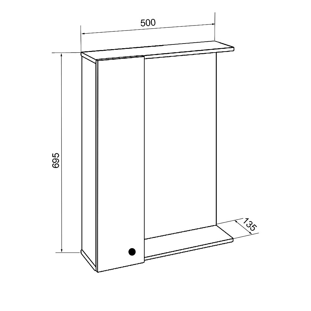 Зеркало со шкафом Loranto Моника 50 белое купить в интернет-магазине сантехники Sanbest
