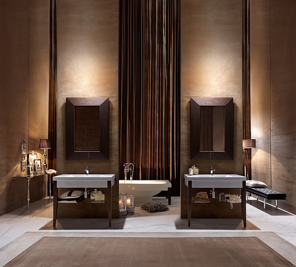 Консоль с раковиной Kerasan Bentley 120 с полкой для ванной в интернет-магазине сантехники Sanbest