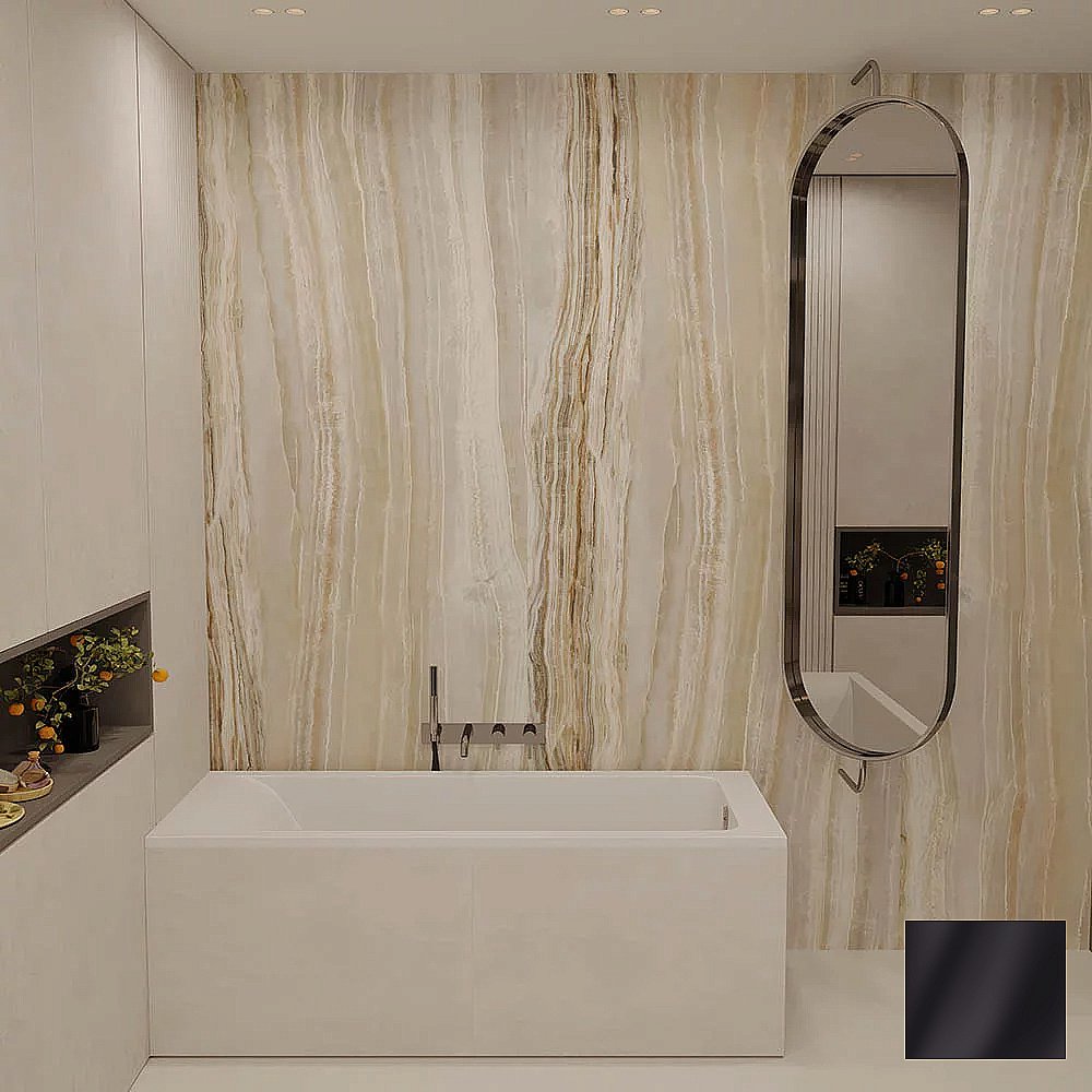 Ванна из искусственного камня Veconi Solita SLT16070BM 160х70 черная матовая купить в интернет-магазине Sanbest