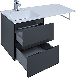 Тумба с раковиной Aquanet Алвита 243662 48 серый антрацит для ванной в интернет-магазине Sanbest