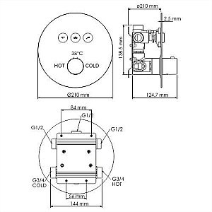 Смеситель для душа WasserKRAFT Dinkel 5844 купить в интернет-магазине сантехники Sanbest