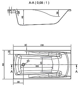 Ванна акриловая Cersanit ZEN 63355 170x85 купить в интернет-магазине Sanbest