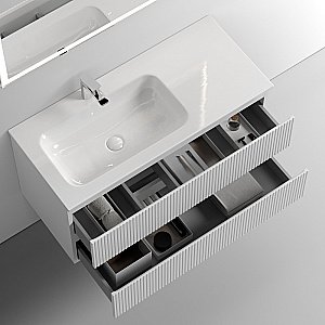 Тумба с раковиной Sancos SNOB T SNT100LW Bianco левая/белая матовая для ванной в интернет-магазине Sanbest