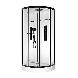 Душевой уголок Black&White GALAXY 8021000 90x90 стекло прозрачное/профиль черный матовый купить в интернет-магазине Sanbest