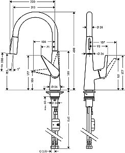 Смеситель для кухни Hansgrohe Talis S 200 72813000 купить в интернет-магазине сантехники Sanbest