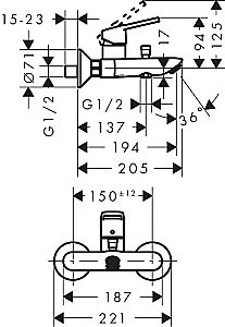 Смеситель для ванны Hansgrohe Logis Loop 71244000 купить в интернет-магазине сантехники Sanbest