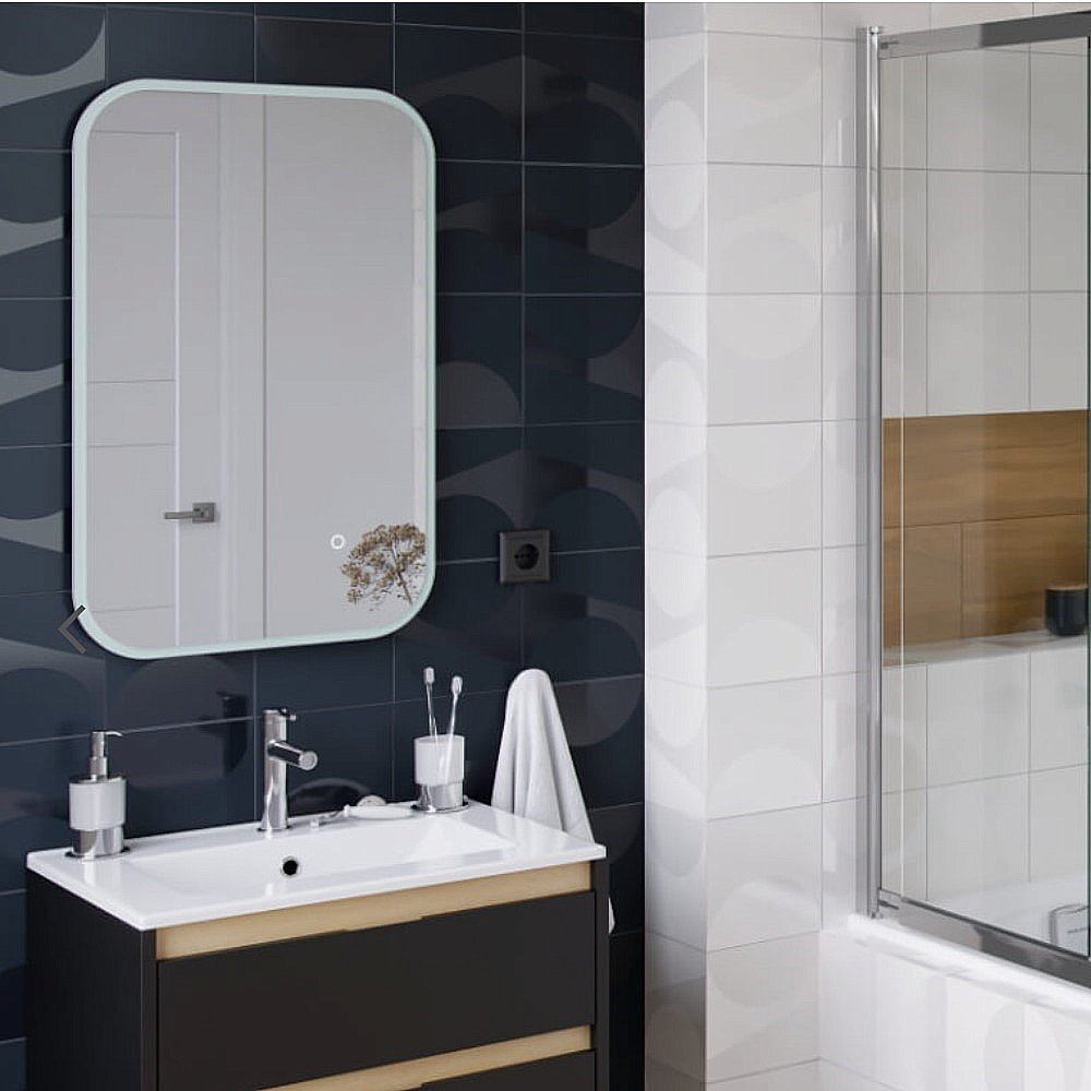 Зеркало Excellent Lumiro 50х80 DOEX.LU080.050.AC белое матовое в ванную от интернет-магазине сантехники Sanbest
