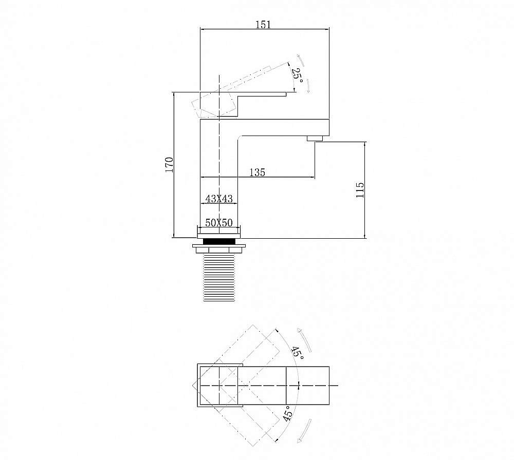Смеситель для раковины ABBER Daheim AF8210G золото матовое купить в интернет-магазине сантехники Sanbest