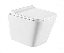 Унитаз подвесной Ceramalux 5171 белый, безободковый, с крышкой микролифт купить в интернет-магазине Sanbest