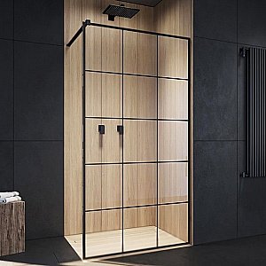 Душевое ограждение CeruttiSpa MUZA T80 80 стекло прозрачное/профиль черный купить в интернет-магазине Sanbest