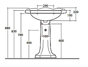 Раковина на пьедестале Globo Paestum 71 3 отверстия, белая купить в интернет-магазине Sanbest