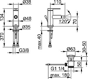 Смеситель для биде KEUCO IXMO FLAT 59509013000 хром купить в интернет-магазине сантехники Sanbest
