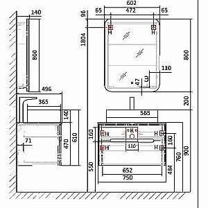 Зеркальный шкаф Jorno Bosko 60 Bos.03.60/W белый купить в интернет-магазине сантехники Sanbest