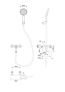 Смеситель для ванны с душем WONZON & WOGHAND CLICK, Белый матовый (WW-FE05L221-MW) купить в интернет-магазине сантехники Sanbest