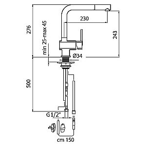 Смеситель для кухни Webert Kitchen Azeta AZ940302015 купить в интернет-магазине сантехники Sanbest