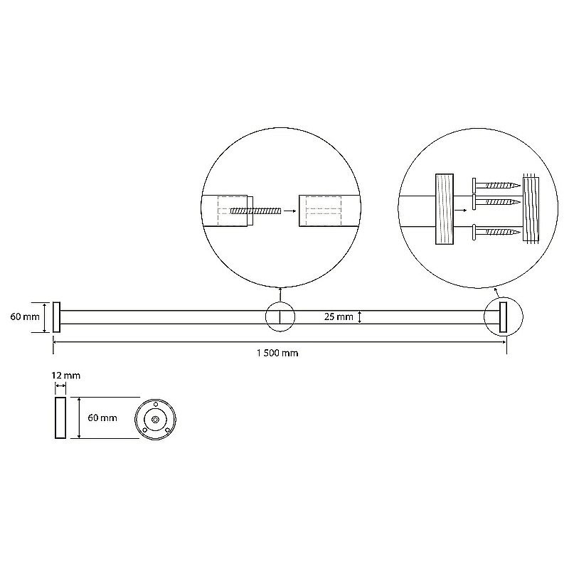 Карниз для ванны Bemeta 150 101120091 хром купить в интернет-магазине сантехники Sanbest