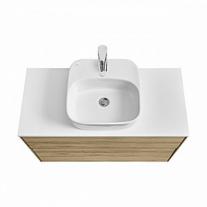 Тумба со столешницей Акватон Либерти 100 дуб эльвезия для ванной в интернет-магазине Sanbest