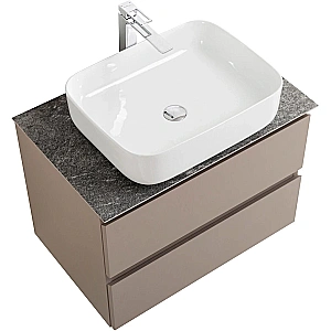 Тумба с раковиной и столешницей BelBagno 60 KRAFT-600-2C-SO-СO+KEP-60-GRN бежевая матовая для ванной в интернет-магазине Sanbest