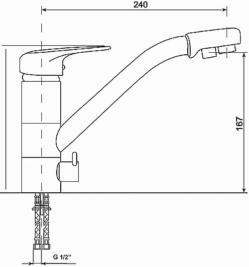 Смеситель для кухни MIXLINE ML-GS05 526210 серый купить в интернет-магазине сантехники Sanbest