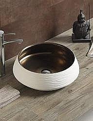 Раковина накладная Ceramalux NC 41 J2094 белая, бронзовая купить в интернет-магазине Sanbest