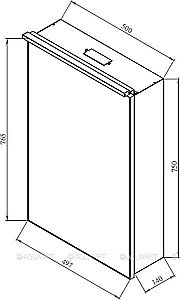 Зеркальный шкаф De Aqua Алюминиум 261749 50 серебро купить в интернет-магазине сантехники Sanbest