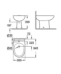 Биде напольное Grohe Bau Ceramic 39432000 купить в интернет-магазине Sanbest
