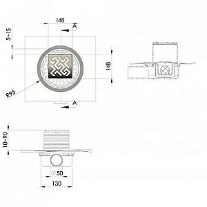 Душевой трап BERGES ZENTRUM Antik 094365 бронза купить в интернет-магазине Sanbest