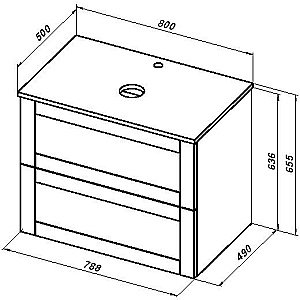 Столешница Aquanet Терра 80 белый матовый для ванной в интернет-магазине сантехники Sanbest