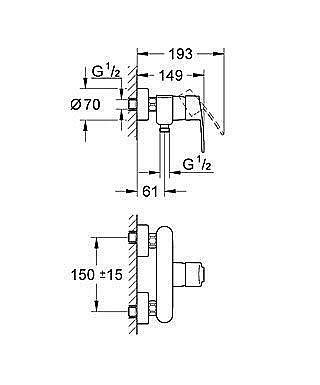 Смеситель для душа DN 15 GROHE Eurostyle Cosmopolitan 33590 002 купить в интернет-магазине сантехники Sanbest