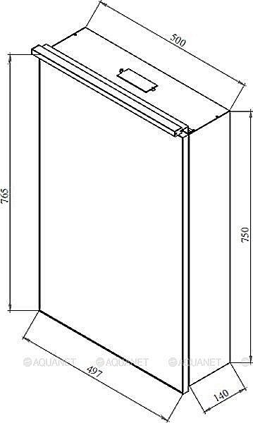 Зеркальный шкаф De Aqua Алюминиум 261749 50 серебро купить в интернет-магазине сантехники Sanbest