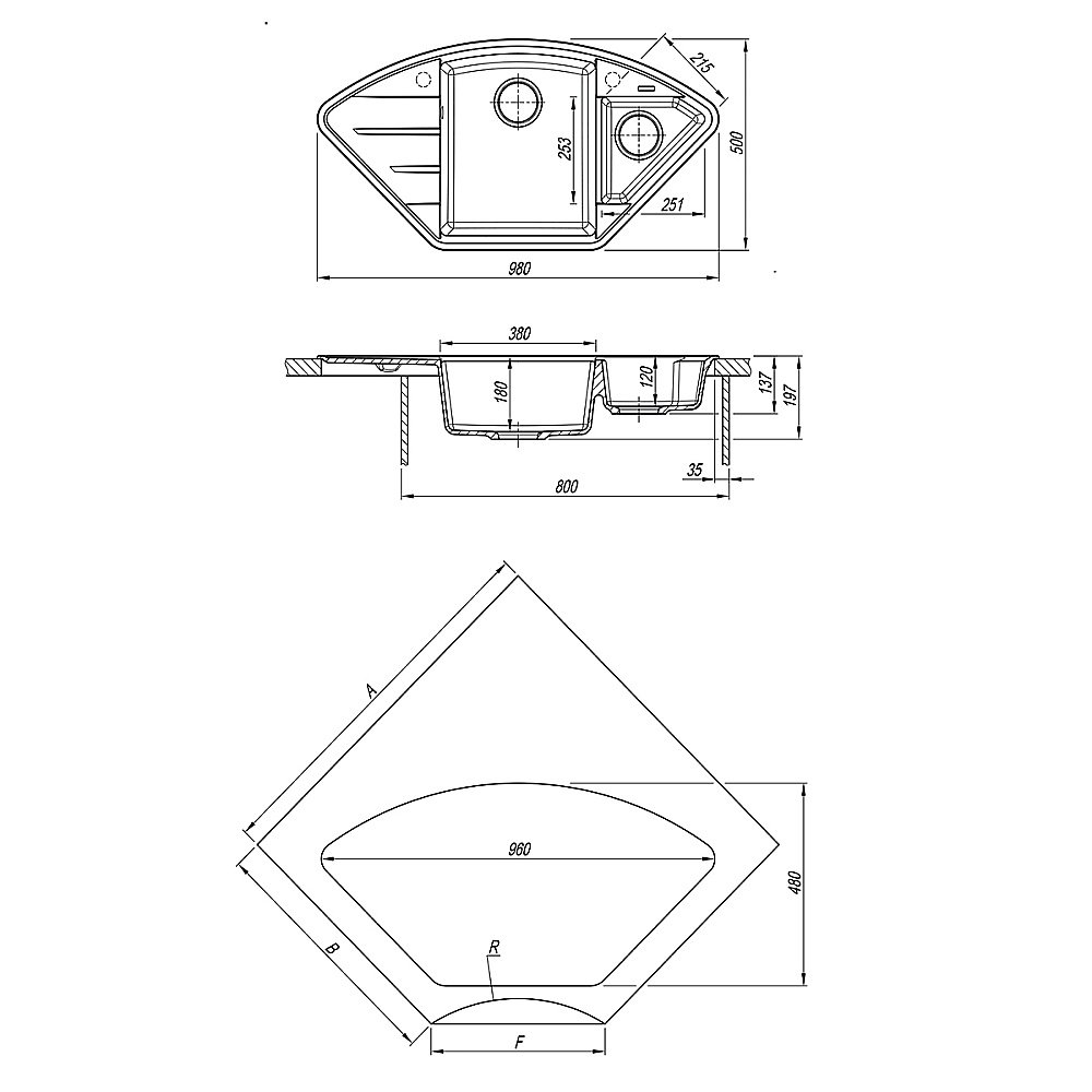 Кухонная мойка Lemark Irkana 980 9910046 жасмин купить в интернет-магазине сантехники Sanbest