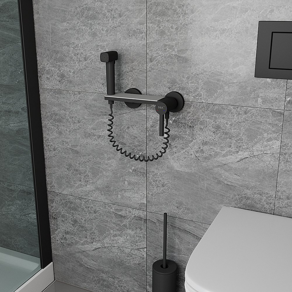 Гигиенический душ D&K Bayern DA1504545 черный матовый/хром купить в интернет-магазине сантехники Sanbest