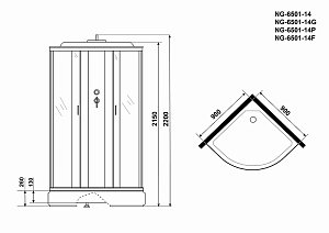 Душевая кабина Niagara Classic NG-6501-14G 90x90 с гидромассажем купить в интернет-магазине Sanbest