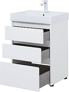 Тумба с раковиной Aquanet Nova Lite 302469 60 белый глянец для ванной в интернет-магазине Sanbest