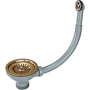 Слив-перелив для кухонных моек Paulmark PM6022-BG матовое золото купить в интернет-магазине сантехники Sanbest