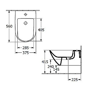 Биде подвесное Villeroy&Boch Antao 541100RW белый матовый купить в интернет-магазине Sanbest