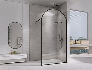 Душевое ограждение Abber IMMER OFFEN 8 120 прозрачное/черный купить в интернет-магазине Sanbest