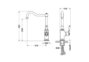 Смеситель для кухни Aquatek Классик AQ1580CR хром купить в интернет-магазине сантехники Sanbest
