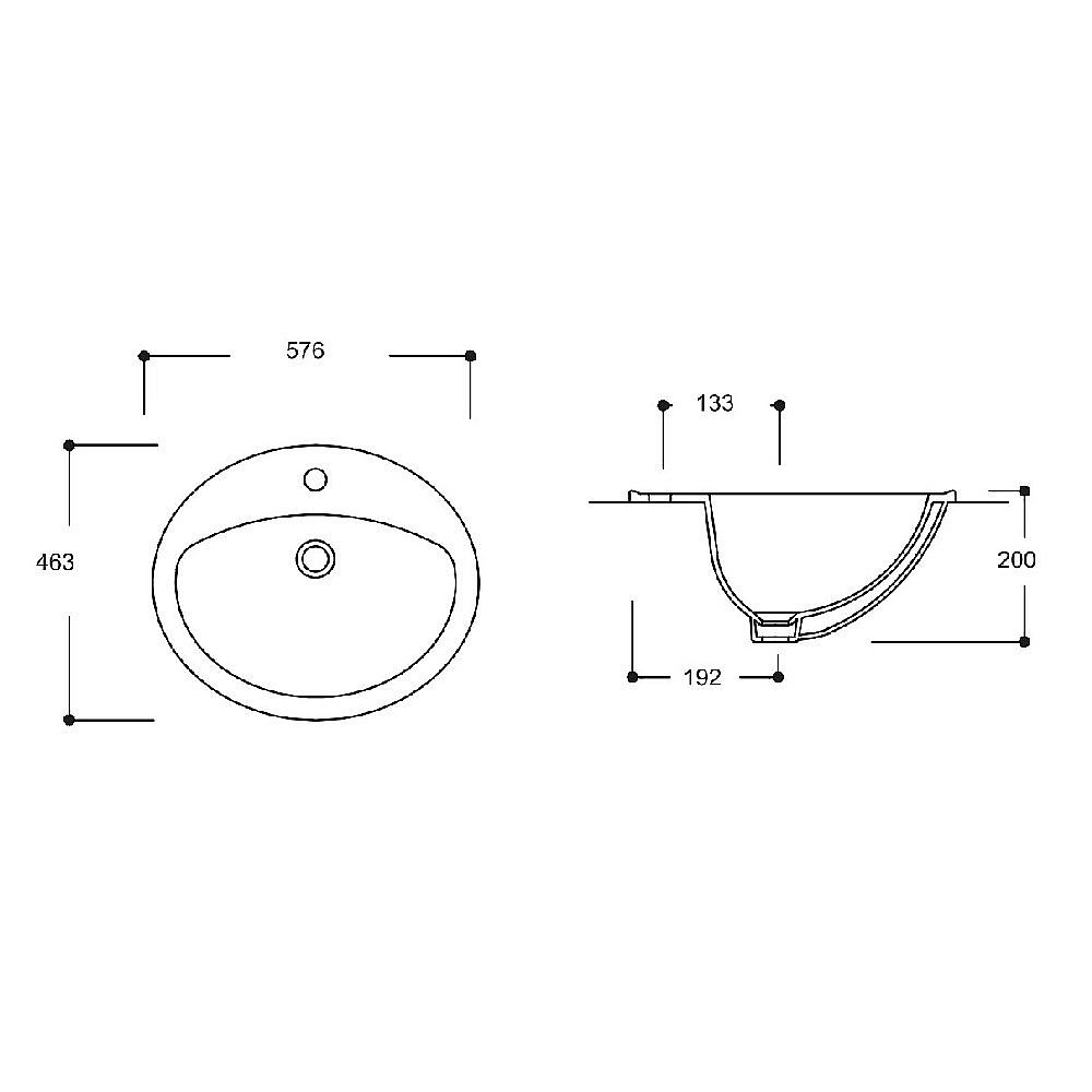 Раковина Gural Vit Top 58х46 TP02TUL01 белая купить в интернет-магазине Sanbest